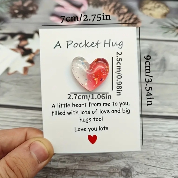 🍉5 for $25* Set of 3 Pocket Hug Hearts - Picture 3 of 5
